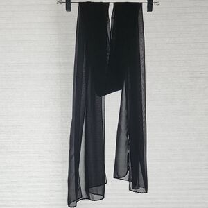Black Beaded Sheer Scarf Wrap - Women Accessories